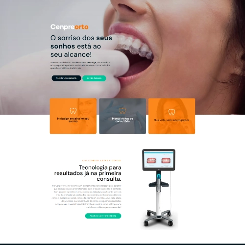 Thumbnail da Landingpage da clínica odontológica Cenpreorto